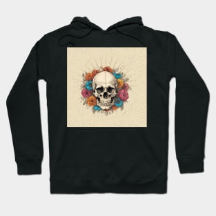 skull with flowers Hoodie